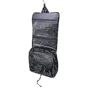 Vera Bradley Hanging Travel Organizer Black & White Paisley Print With Clear Poc